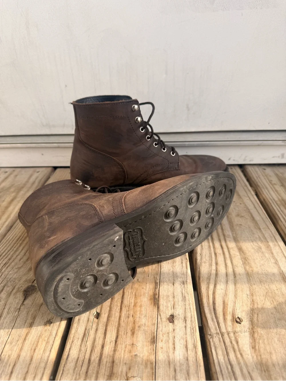 Thursday Boot Company Brown Leather Lace-Up Work Boots